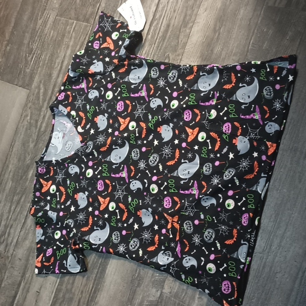 Couture Halloween Party Print L Scrub Top - Picture 5 of 5